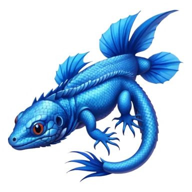 Russian-Blue-Cat-Mountain-Blue-Bird-Blue-Iguana-Blue-Betta-Fish-Fusion-animal-hybrid-creature sticker