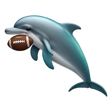 Dolphin eating a football sticker