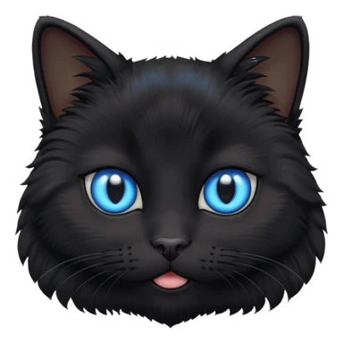 Black Baby cat face with blue eyes 🐱 sticker
