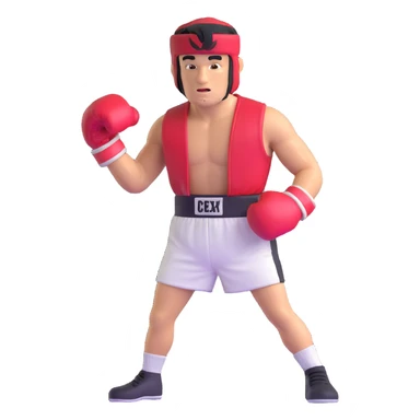 Boxer Rocky Balboa with boxing gloves and sweatband sticker