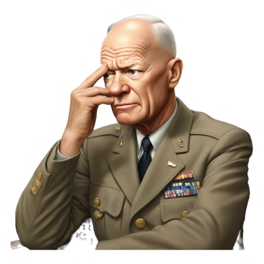 photorealistic Dwight D. Eisenhower makes facepalm sticker