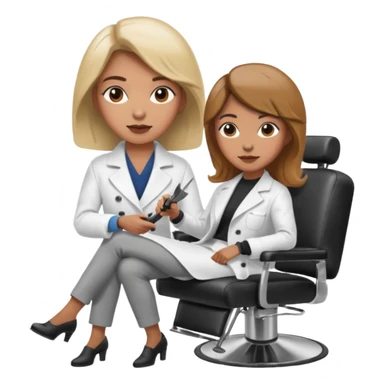 woman hairdresser chair sticker