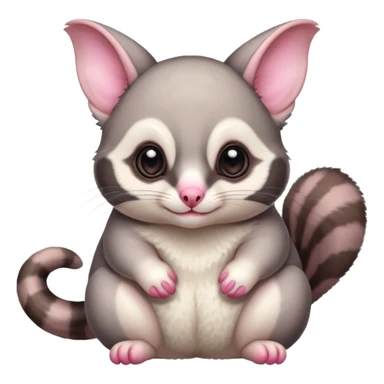 Fat and cute sugar glider, white sticker