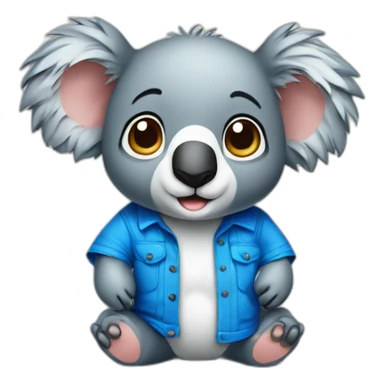 smart lean math cute koala man wearing blue cloth sticker