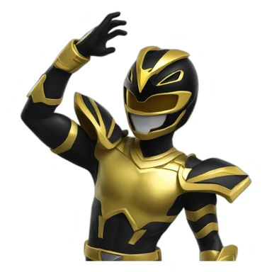 power ranger black gold cool ultimate sticker