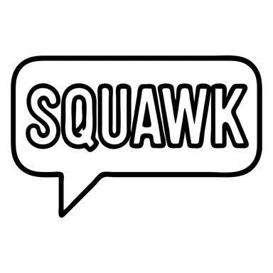 'squak' word as bold outlined icon sticker