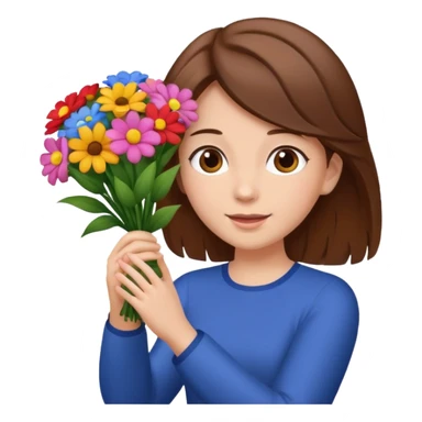 throwing bouquet by girl with b down hair sticker