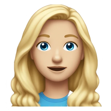 A 18 year old, Caucasian woman, with long blonde hair,   with blue eyes wearing a t-shirt. sticker