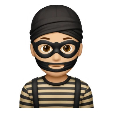 A theif robber emoji,Stripped shirt sticker