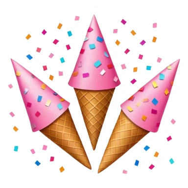 different pink tone confetti cone sticker