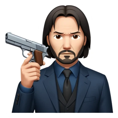 john wick holding pistol sticker