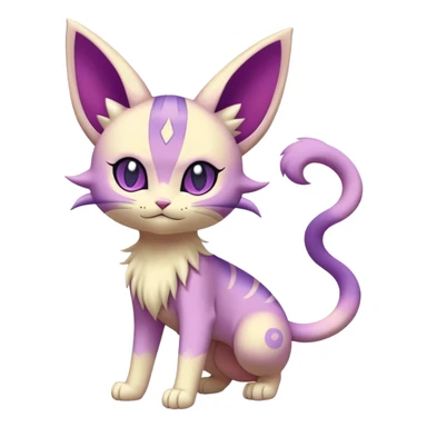 Espeon-Meowth-Skitty-Fakémon-hybrid-creature (full body)  sticker