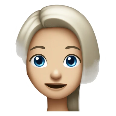 a long hair girl with open mouth and blue eyes  sticker