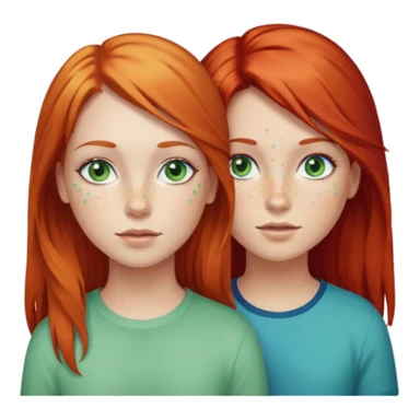 Deux filles celle à gauche à les cheveux roux et la peau claire avec des tâche de rousseur et les yeux bleu vert avec un peu de toutes les couleurs la fille à sa droite est un tout petit peu plus petite à les cheveux blonds long il les yeux verts sticker