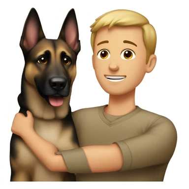 garçon calin a un malinois sticker
