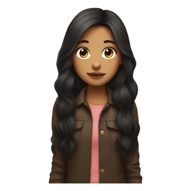 brune girl with big cheeks and long hair and small black mini pincher  sticker