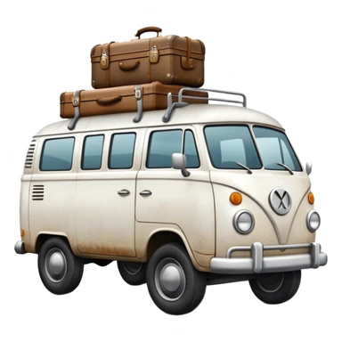 Van with luggage on top sticker