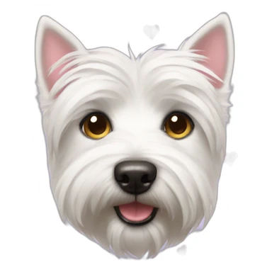 Westie with hearts in his eyes sticker