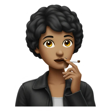 Dark haired girl smoking a cigarette  sticker