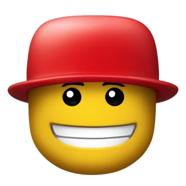 Lego smiling face with red hat sticker
