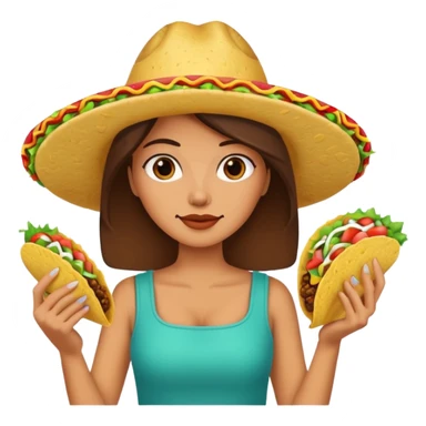 woman holding taco sticker