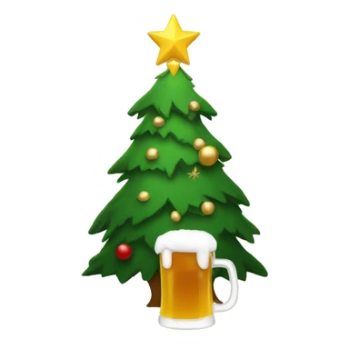 Christmas tree drinking beer sticker