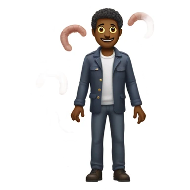 Man with worms as fingers sticker