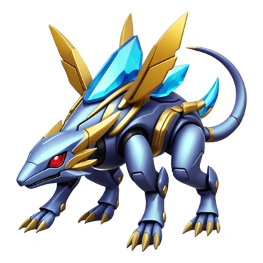  exotic modern cyber-Protogen-Fakémon-Pokémon-Vernid-creature sticker
