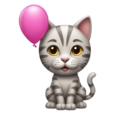 Cat with a pink balloon  sticker