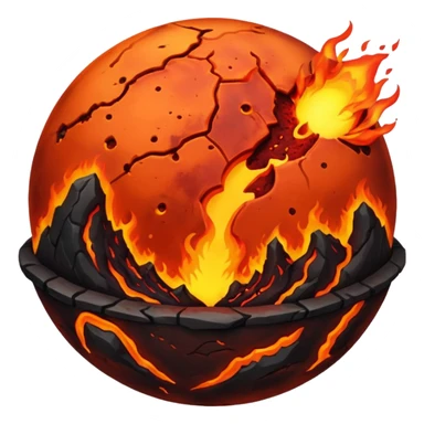red planet with lava sticker