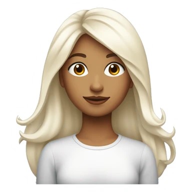 Jeune fille cheveux noir long tête un peu ronde peau blanche  sticker