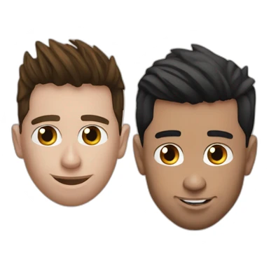 messi embrasse Ronaldo sticker