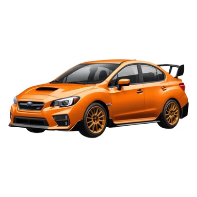 Subaru Impreza WRX best view orange and black color sticker