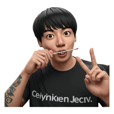 boy with lollipop and tattoos sticker