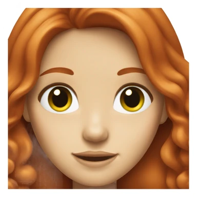 Redhead with long hair and green eyes sticker
