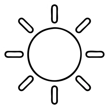 transparent sun with white outline sticker