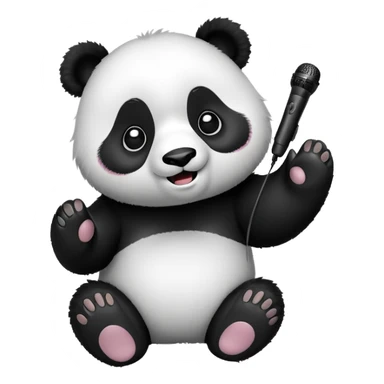 panda doing karaoke sticker