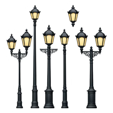 Different classic street lamp post sticker