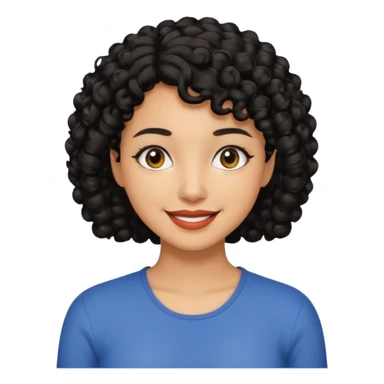 short black curly hair woman mom sticker