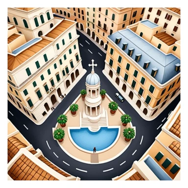 piazza di spagna view from up above
no square style no frame png style 
no squared only building sticker