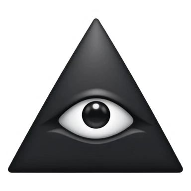 pyramide noir avec un oeil au centre et des taches noir sur toutes les extrémités comme un brouillard noir sticker
