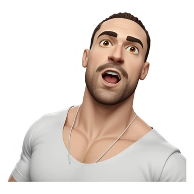 muscular male in white shirt sticker