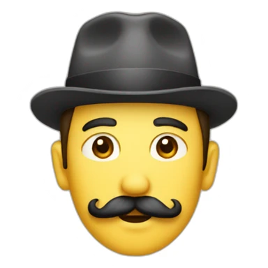 M’en with rectangular mustache sticker