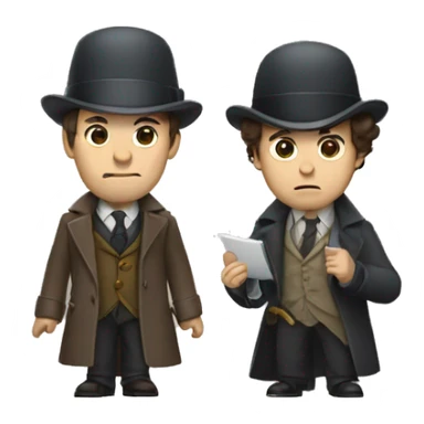 Sherlock Holmes and Watson investigating at a crime scene sticker