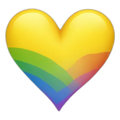 yellow heart with lgbt flag sticker