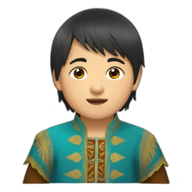Kazakh boy play dombra sticker