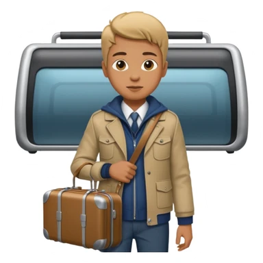 Rider with suitcase,Metro Riders, inside metro train, no transparent, with background,full image , negative transparent, positive background. sticker