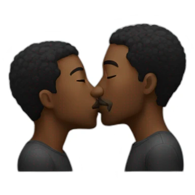 Black men kissing sticker