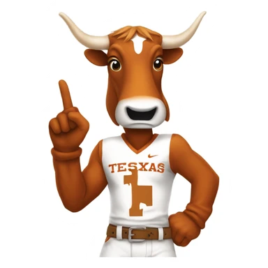 Texas longhorns mascot throwing up the HOOKEM sign  sticker