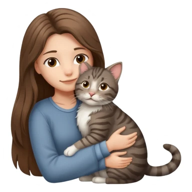 A girl love with his male cat sticker